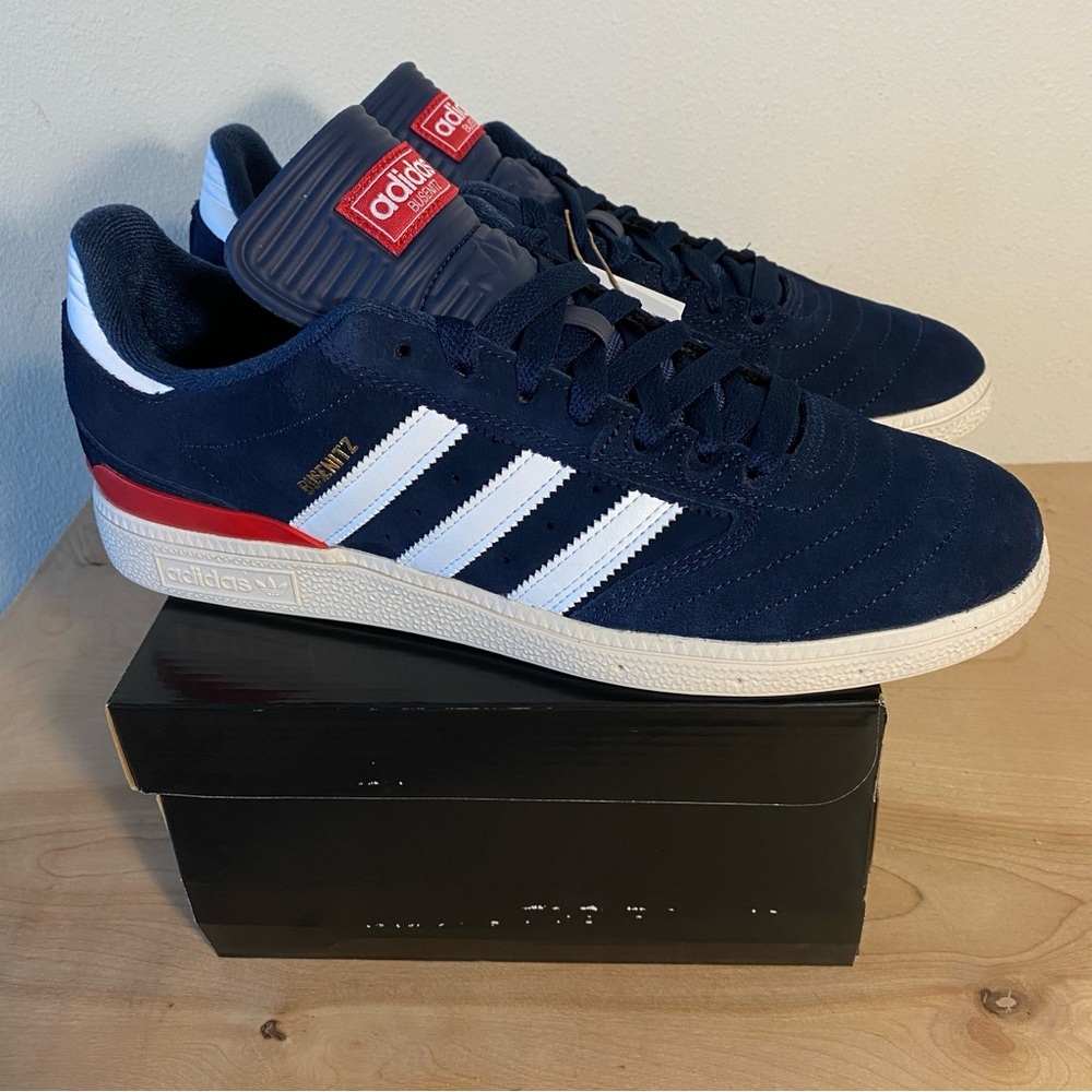 Adidas Busenitz Navy Suede Red Skateboarding Shoe - Size 12